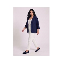 Hanezza Kadın Büyük Beden Yarasa Kol Çift Düğmeli Blazer Ceket - Şık Ve Rahat Tasarım Lacivert - 564080614 Lacivert