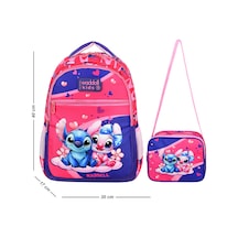 Waddell Pembe Stich Desenli İlkokul Çantası Beslenme Çantalı 25204 Pembe