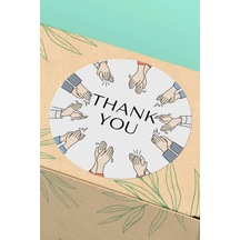 Alkışlayan Eller Thank You Sticker 3x3cm St2334 Çok Renkli