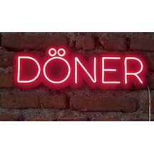 Döner Neon Ledli Duvar Aydınlatması Siyah