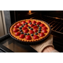 Cook-lab 30 Cm Zindeliklı Emaye Kaplamalı Kek Turta Tart Kalıbı Siyah Çok Renkli