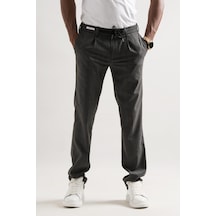 Ecer Tek Pileli Slimfit Beli Lastikli Ve İplikli Çizgili Kışlık Erkek Kumaş Pantolon 001 Ecer Tek Pileli Slimfit Beli Lastikli Ve İplikli Çizgili Kışlık Erkek Kumaş Pantolon 001