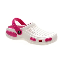 Akınal 087 Ortopedik Sabo Terlik Doktor Hemşire Hastane Terliği Beyaz-Fuşya Beyaz - Fuşya