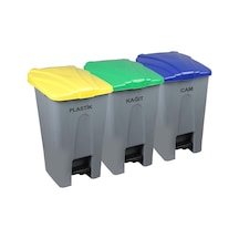 Safell Pedallı Kağıt Plastik Cam Ayrıştırma Kovası