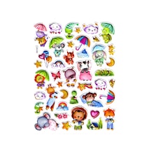 Sticker Kabartmalı Stiker Defter Planlayıcı Etiket Ldd002 -24x19cm - Şemsiyeli Hayvanlar