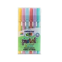 Pensan 99096 Kıds Pastel Kesik Uç Keçeli Kalem 6 Renk