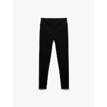 Koton Normal Bel Dikiş Detaylı Skinny Fit Spor Tayt Siyah 5sak40250nk Siyah