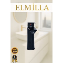 Siyah Sabit Gövde Banyo Bataryası Lavabo Musluğu