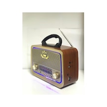 2 Yıl Rt-301 Ahşap Nostaljik Görünümlü Bluetoothlu Usb-sd Card Mp3 Çalar Radyo Müzik Kutusu Kahvere
