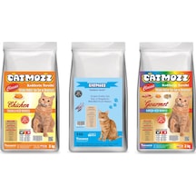 Catmozz Classic Tavuklu + Balıklı + Gourmet Yetişkin Kedi Maması 3 x 3 KG