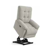 Smarto Relax Porto Liftli Çift Motorlu Elektrikli Ayağa Kalkma Destekli Polyester Hasta Ve Baba Tv Koltuğu Açık Gri