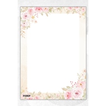 A5 Çiçek Bloknot Çizgisiz Defter - 50 Yaprak - Memopad - Notepad - Not Defteri - Not Kağıdı - 1151 Çok Renkli