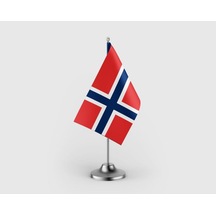 Norveç Devleti Tekli Saten Masa Bayrağı Seti Diğer