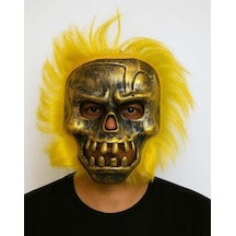 Wild Skull - Bakır Kafatası Sarı Saçlı İskelet Maske Diğer