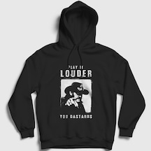 Presmono Unisex Louder Motörhead Lemmy Kilmister Kapüşonlu Sweatshirt Siyah
