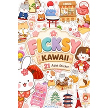Kawaii Stili Sevimli Hayvanlar Japonya Seyahat Temalı Sticker Seti - 21 Adet Etiket Çıkartma Diğer