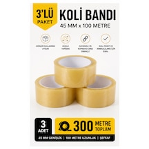 3'lü Koli Bandı 45 Mm X 100 Metre Şeffaf Paketleme Ve Kargo Bandı