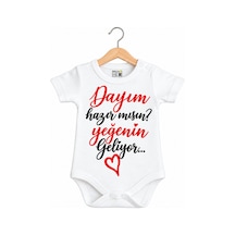 Babylimon Bebek Beyaz Dayım Hazır Mısın Yeğenin Geliyor Yazısı Baskılı Zıbın Beyaz - 936542256 Beyaz
