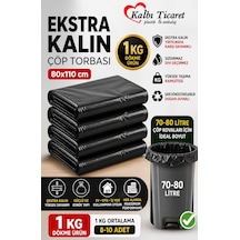 Ekstra Kalın Çöp Torbası 80x110 Cm Siyah Çöp Poşeti 1 Kg Dökme
