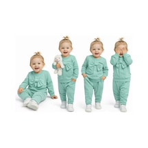 Pekminibebe 6/24 Ay Fiyonklu Penye Bebek Takımı Yeşil