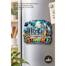 3 Adet Ahşap Magnet İstanbul Temalı Dekoratif Ahşap Mıknatıs, Buzdolabı Süsü, Fridge Magnet, 9,5 X 9 Cm
