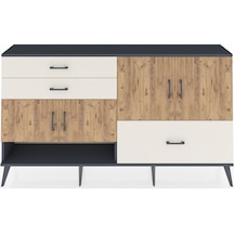 Arges Konsol 3 Raflı 3 Çekmeceli 4 Kapaklı 176x30x99 Antrasit-çam Antrasit-çam/aytaşı