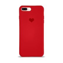 Apple Uyumlu iPhone 6s Plus Kılıf Kalp Logolu Altı Kapalı İçi Kadife Lansman Silikon Kılıf - Turuncu