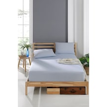Valezium Battal Kişilik Akfil Kumaş Lastikli Fıtted Yastıklı Çarşaf Seti Mavi 180x200 Mavi