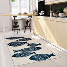 Eliana Home Baskılı, Yıkanabilir Kaymaz Taban Mutfak Halısı Eli2043