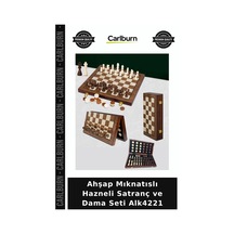 Özel Üretim Strateji Zeka Hobi Oyun Ahşap Mıknatıslı Hazneli Satranç Ve Dama Seti Alk4221