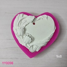 Yy0098 Lale İşlemeli Kalp Silikon Kalıp