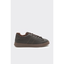 Derinet Hakiki Deri Comfort Taban Kürklü Kadın Sneaker Kahve Kahve