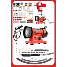 Stilmax STLTM950 Devir Ayarlı Turbo 500W  Taş Motoru + Çok Amaçlı Hortum + Mengene 105 Parça Set