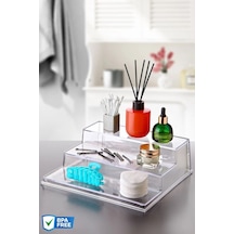 3 Katlı Pleksi Mika Stand Baharatlık Standı Kozmetik Standı Sadece Stand 3 Merdivenli Çok Renkli