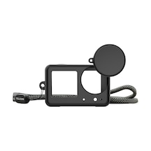 Djı Osmo Action 5 Pro Silikon Kılıf + Lens Koruyucu + Güvenlik Kordon İpi Osmo Action 3/4/5 Pro Uyumlu Beyaz
