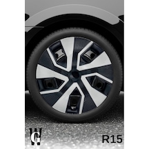 Renault Clio 15 İnç Jant Kapağı 4 Adet Siyah Gri C113