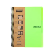 Capricorn Neon Serisi, A4, 6 Konulu 3 Kareli, 3 Çizgili 180 Yaprak Pp Kapaklı Spiralli Defter, Yeşil 103 Ivory