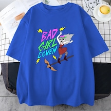 Flood Of Style Kötü Kız Cadılar Bayramı Kadın Erkekler Harajuku Grafik T Shirt Yüksek Kalite Rahat Saf Pamuk Mavi