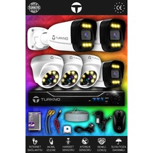 Turkno 6 Kameralı Ultia 3 İç Kamera Set HDD'siz 5 MP 2K Net Renkli Gece Görüşlü Güvenlik Kamerası Sistemi