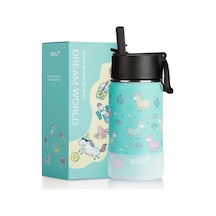 12oz Paslanmaz Çelik Vakum Yalıtımlı Su Şişesi Alpaka-mavi