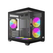 Strong Shadow Siyah V2 5x 120mm RGB mATX Akvaryum Gaming Bilgisayar Kasası (Powersız)