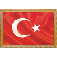 Figüratif Seri-20 Dokuma Goblen Kumaş-Türk Bayrağı