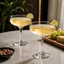 Margarita Bardağı Seti, Şeffaf Cam, 2'li Kokteyl Kadehi Martini Bardağı Bulaşık Makinasında Yıkanabilir Dayanıklı Cam Daiqivi Frozen Sunumlar