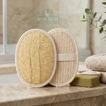 Oval Doğal Kabak Lifli Peeling Kesesi 16x12 Cm