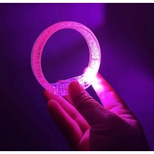 Pembe Led Işıklı Baskı Yapılabilen Pilli Bileklik Bilezik 1,5 Cm Genişlik Diğer
