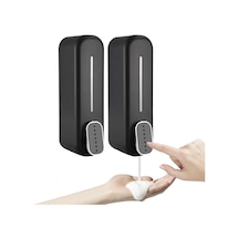 2 Adet Siyah Duvara Monte Sıvı Sabunluk - 300 Ml, Şık & Dayanıklı Dispenser, Banyo Ve Mutfak İçin Siyah