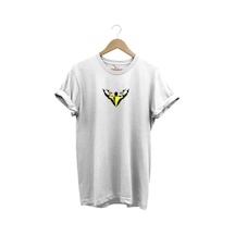 Kartal Kafa Göz Baskılı %100 Pamuk Regular Fit Bisiklet Yaka Beyaz T-shirt Beyaz
