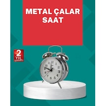 Hubrendy Kargo Dekoratif Gümüş Işıklı Alarmlı Masa Saati Sessiz Mekanizma Diğer