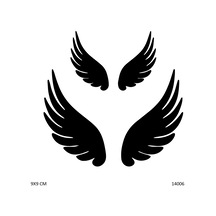 Airbrush Tattoo Çift Kanat Yapışkanlı Stencil Süsleme Ve Boyama Kalıbı