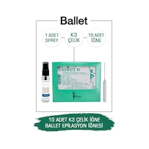Ballet K3 Gümüş Epilasyon İğnesi Çelik İğne 10'lu